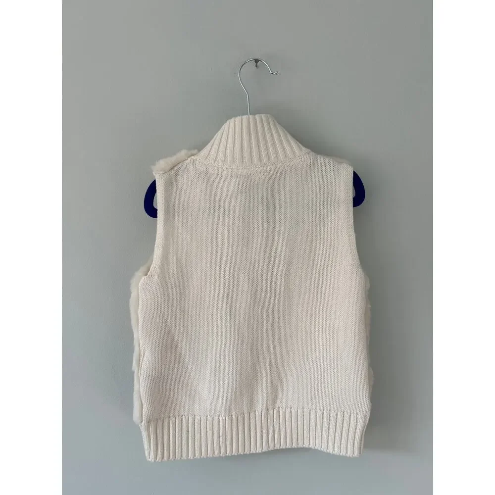 Gap Kids Ivory Faux Fur Vest Extra Small